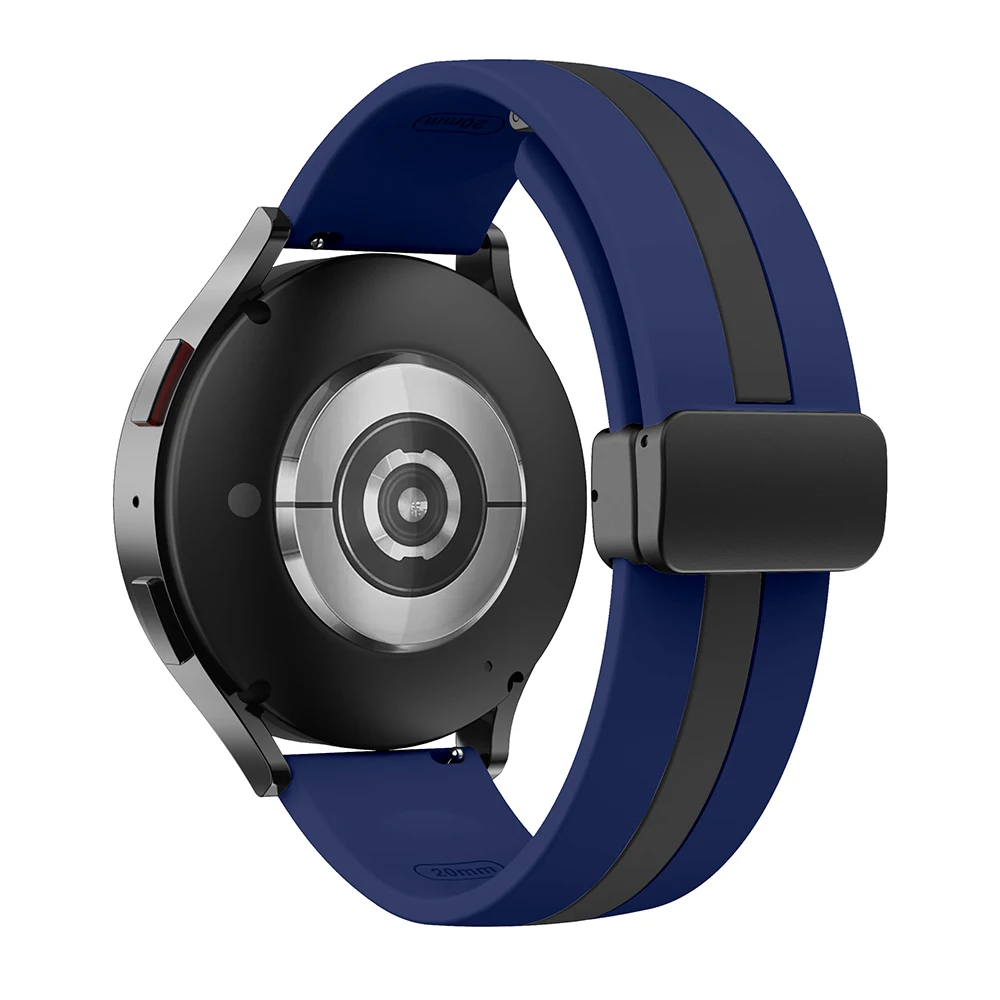 Silicone Magnetic Bracelet Strap, 20mm/22mm, in Black