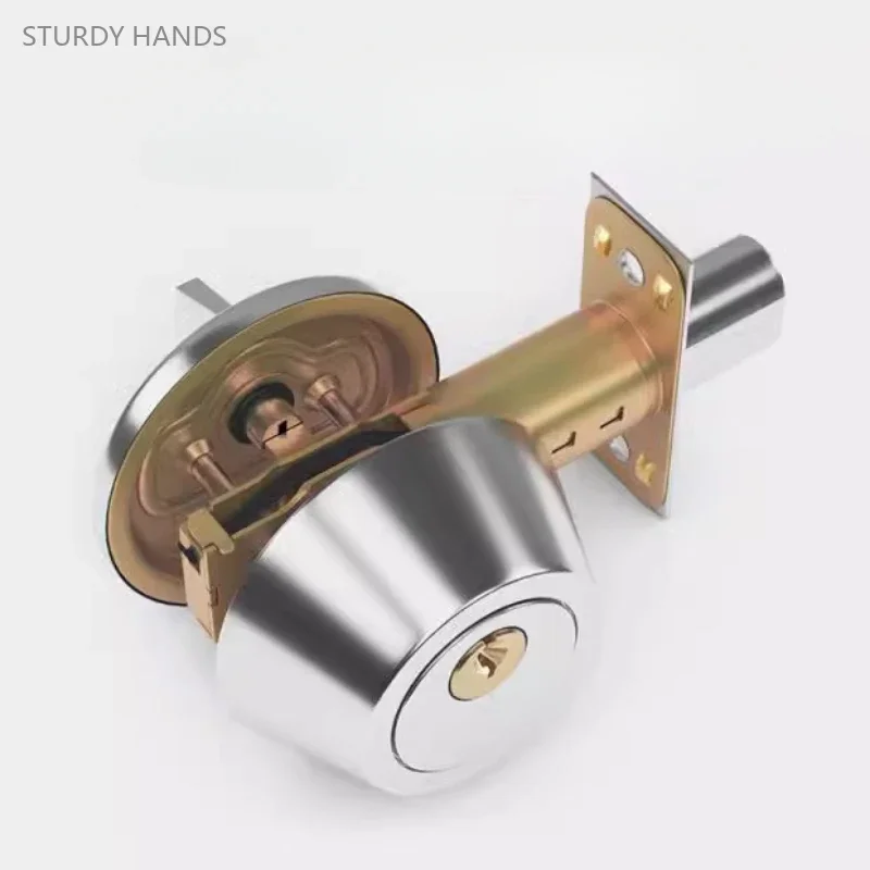 1 set of stainless steel invisible door lock single sided circular indoor wooden door lock household use Including keys