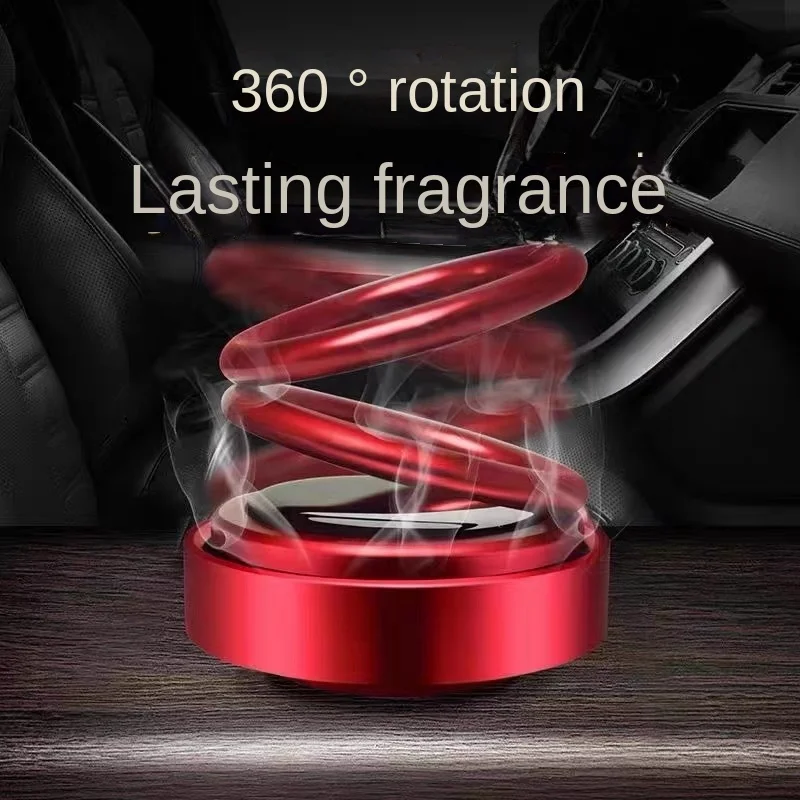 Car mounted aromatherapy solar double ring suspension rotating ornament creative car interior decoration