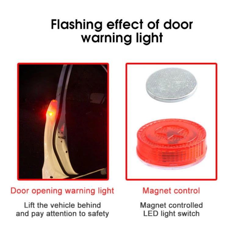 Uberettiget succes se 2/4pcs Wireless Car Door Opening Warning Lights Modified Safety  Anti-collision Flashing Light Safety Lamps Indicator Light - Decorative  Lamps & Strips - AliExpress