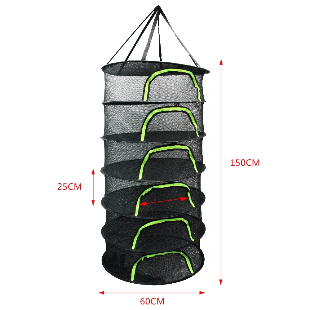 Folding Dry Rack 6 Layers Drying Net for Herbs Hanging Basket Dryer Bag Mesh Herb Drying Net for Flowers Buds Plants Organizer 5