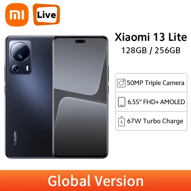 Global Version Xiaomi Mi 13 Lite 128GB 256GB 50MP Triple Camera 6.55'' AMOLED Display Snapdragon 7 Gen 1 Octa Core 1