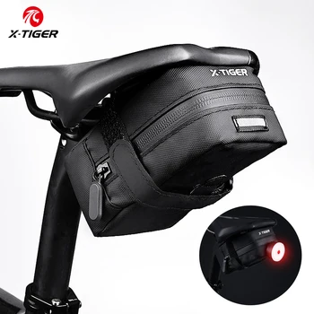 X-TIGER Bicycle Saddle Bag 0.7L Mini Portable Rainproof Tail Bag MTB Mountain Road Bike Tool kit Repair Bag With Reflective