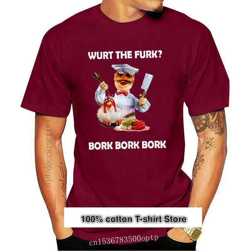 Camiseta De Chef Sueco The Purk Bork Para Hombre, Camisa Negra, Muppet, S, 6Xl, 014078