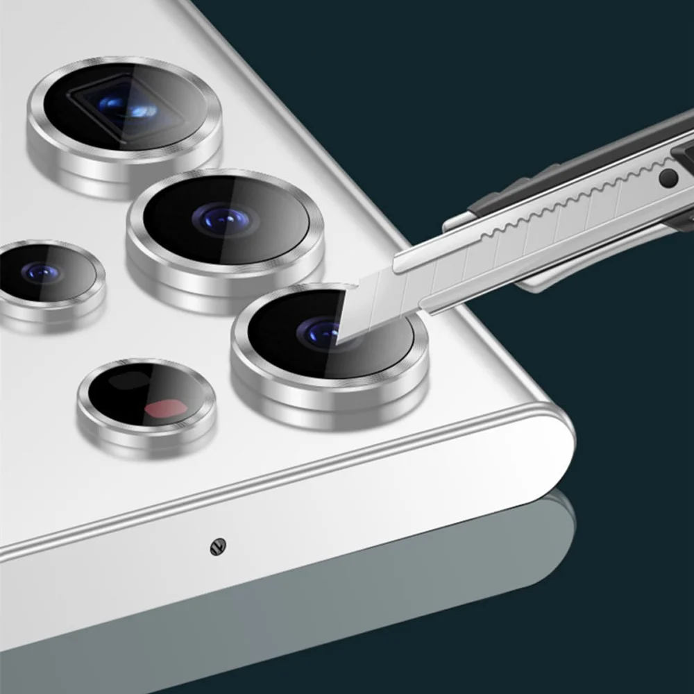 Enhanced Metal Ring Camera Lens Protector Cover - Anti-Scratch Protective Cap with Removal Tool and Lens Film