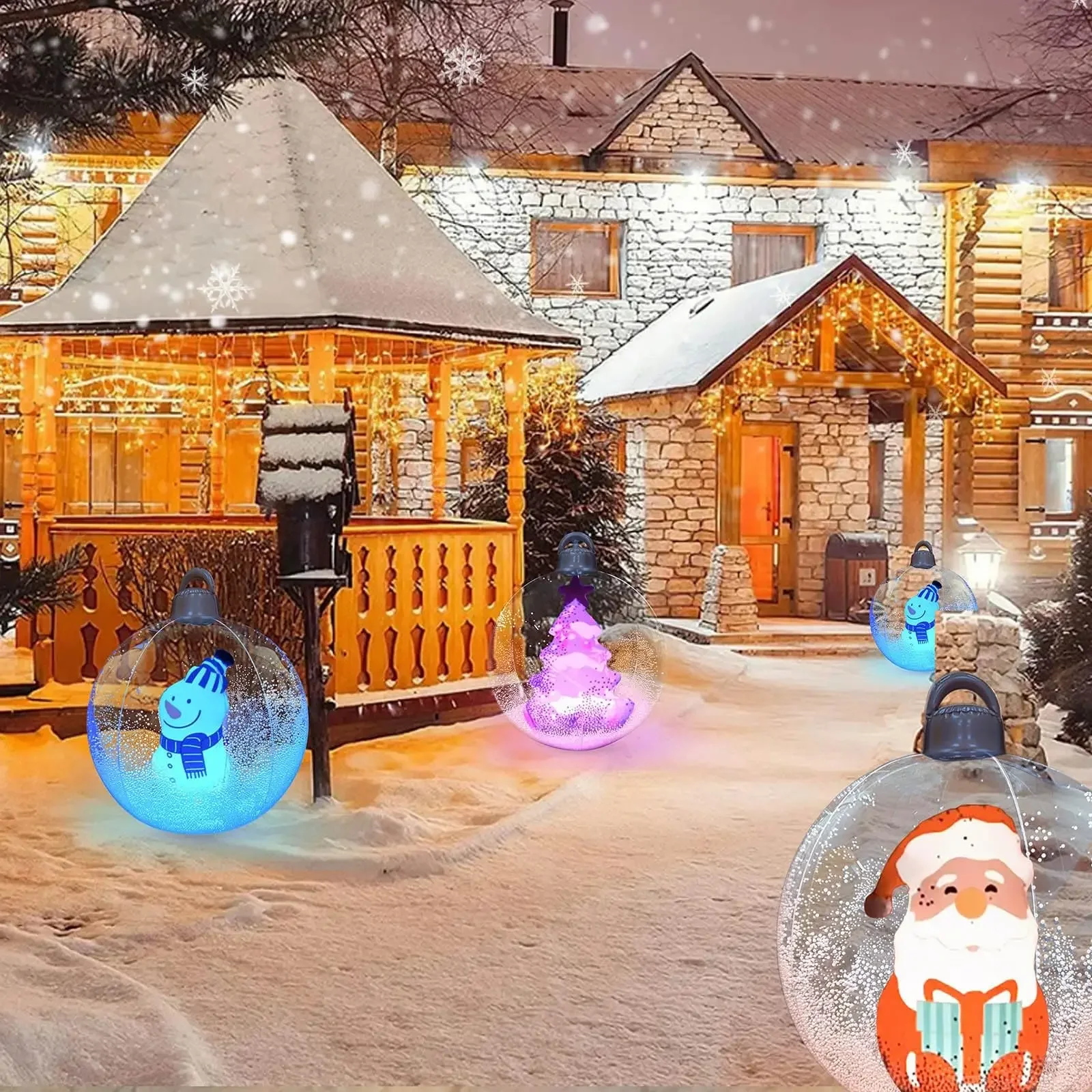 Description Picture 5 of item60cm Transparent Giant Inflatable Christmas Ball with Lights Christmas Decorations Outdoor Christmas Decorations Big Ball