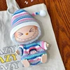 17cm Mini Plush Doll'S Clothes Outfit Accessories For Korea Kpop Labubu Idol Sitting Party V1 V2 Autumn onesie hat set Clothing 3