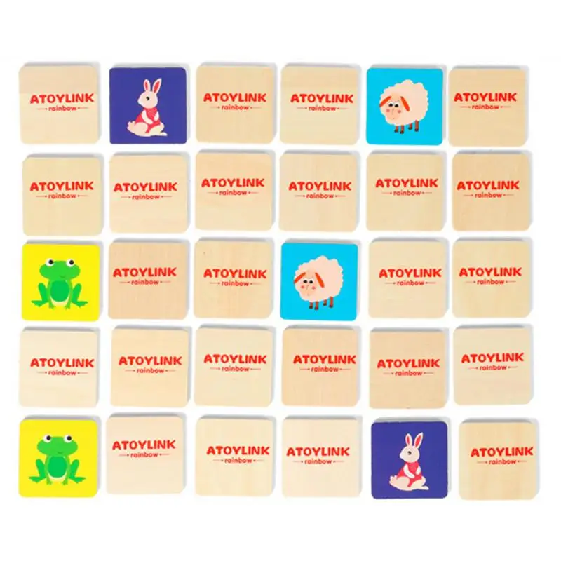 Wooden Matching Cards Interactive Wooden Matching Cards Games Preschool Flash Learning Games Concentration