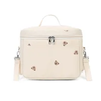 Baby Stroller Nappy Bag Korea Cute Bear Embroidery Flower Mommy Bag Soft Maternity Shoulder Pack Portable Baby Diaper Organizer 1