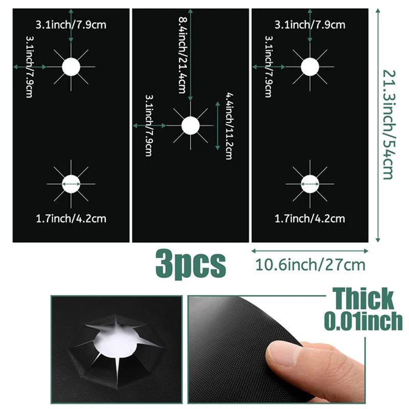 0.2mm Thickness Gas Stove Protectors Cover Liner 5 Holes Anti-Oil Gas Range Stovetop Burner Cooker Protective Covers Mat Pad