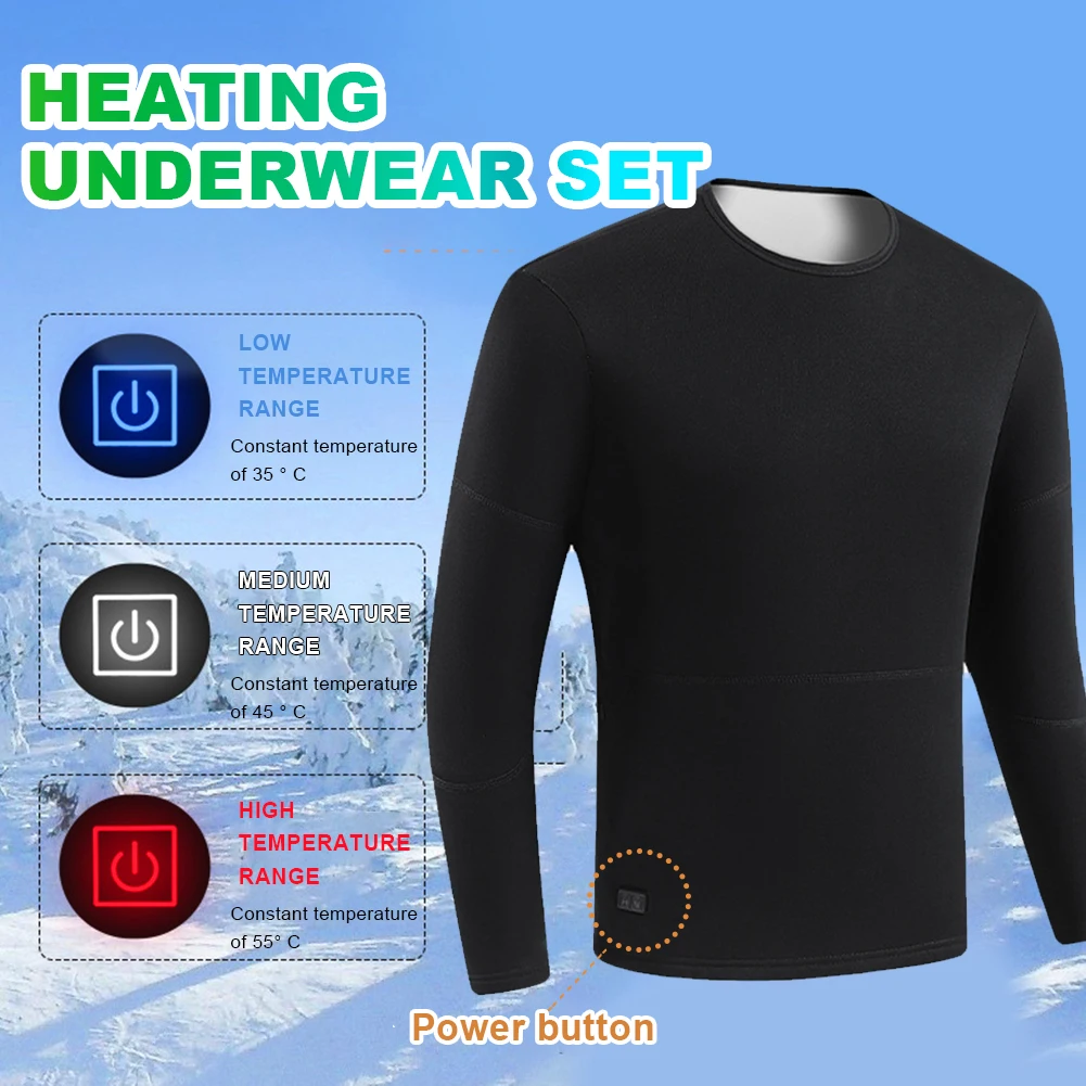 30 Heating Zones Electric Heated Underwear USB Winter Outdoor Sports Underwear Electric Heating Clothing for Women Men