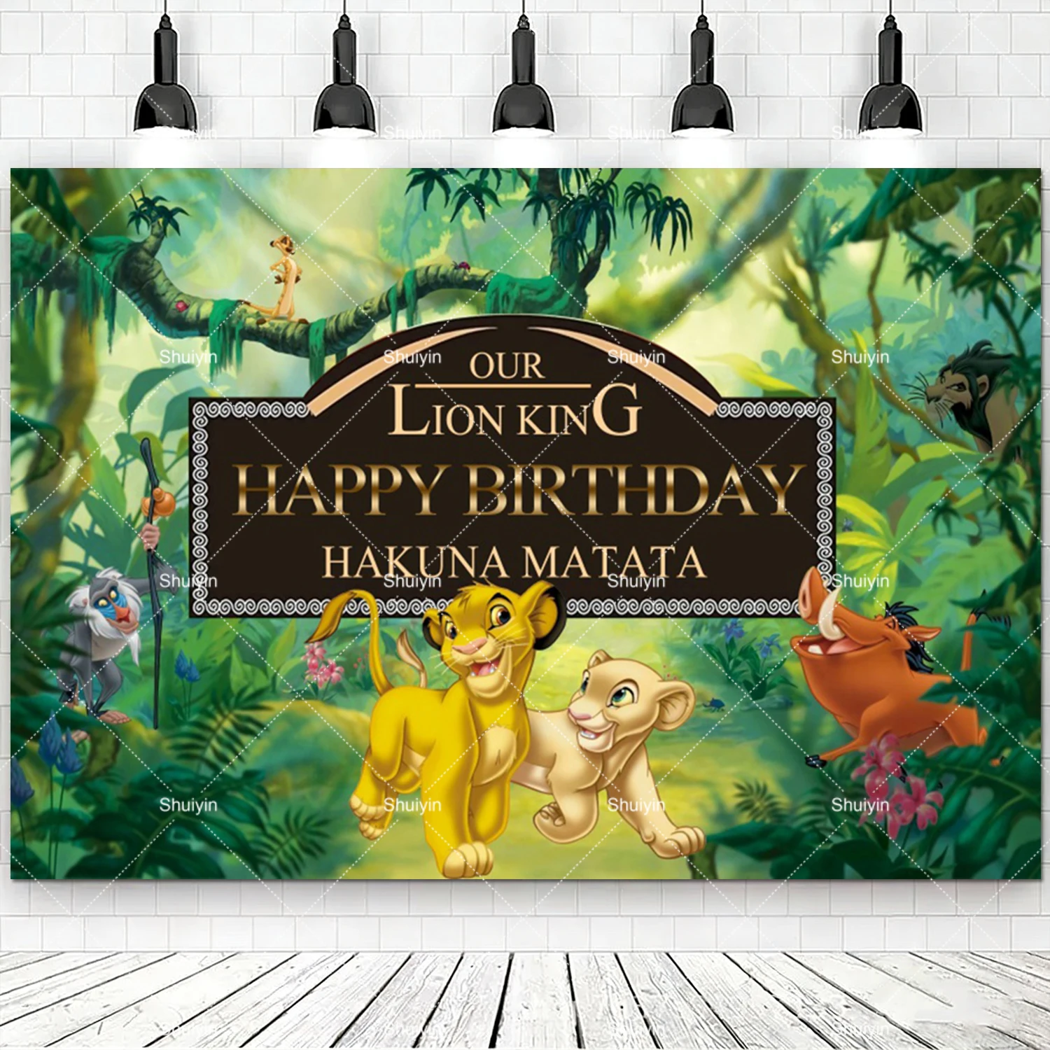 Lion King Cartoon Party Decoration Banner for Children's Birthday & Baby Baptism