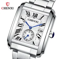 CHENXI 8216 Quartz Watches Fashion Simple Business Simple Silvery Stainless Steel Strap Wristwatches for Men 2