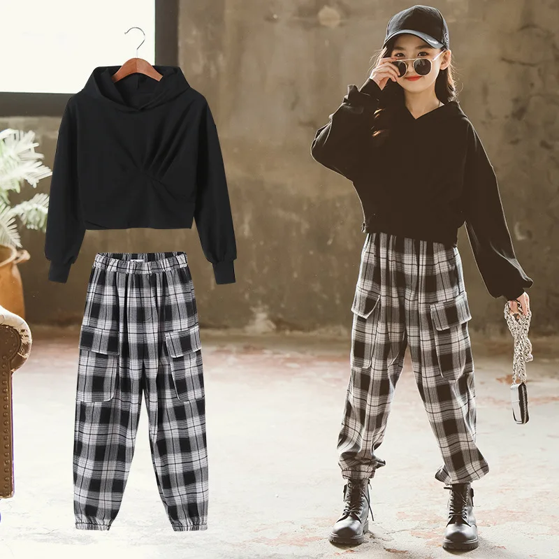 

Children's Suits Girls Spring Autumn New Hoodie T shirt+ Pants Suit Casual Suit Girls Clothes 4 5 6 7 8 9 11 10 12 14 years old