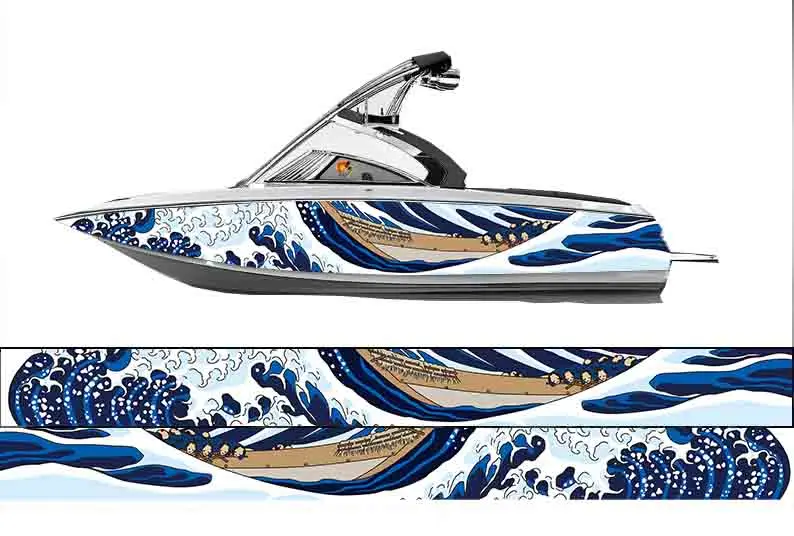 Ocean Blue Flowers Graphic Boat Vinyl Wrap Fishing Pontoon Decal Ponto – We  Print Vinyl Wraps