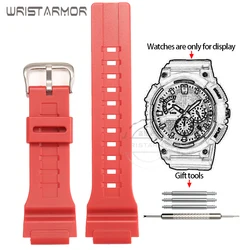 Durable Men's Sport Waterproof 20mm Resin Watch Band Replacement for 20mm (Red S)