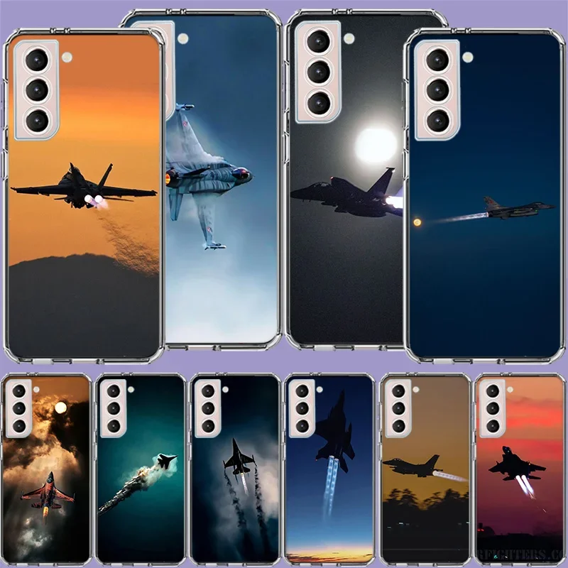 Custodia Per Telefono Black Sky Jet Fighter Per Samsung Galaxy S24 S23 S22 Ultra Capa S21 Fe S20 S10 S9 S8 Plus S10E S7 Edge Cover Shell Co