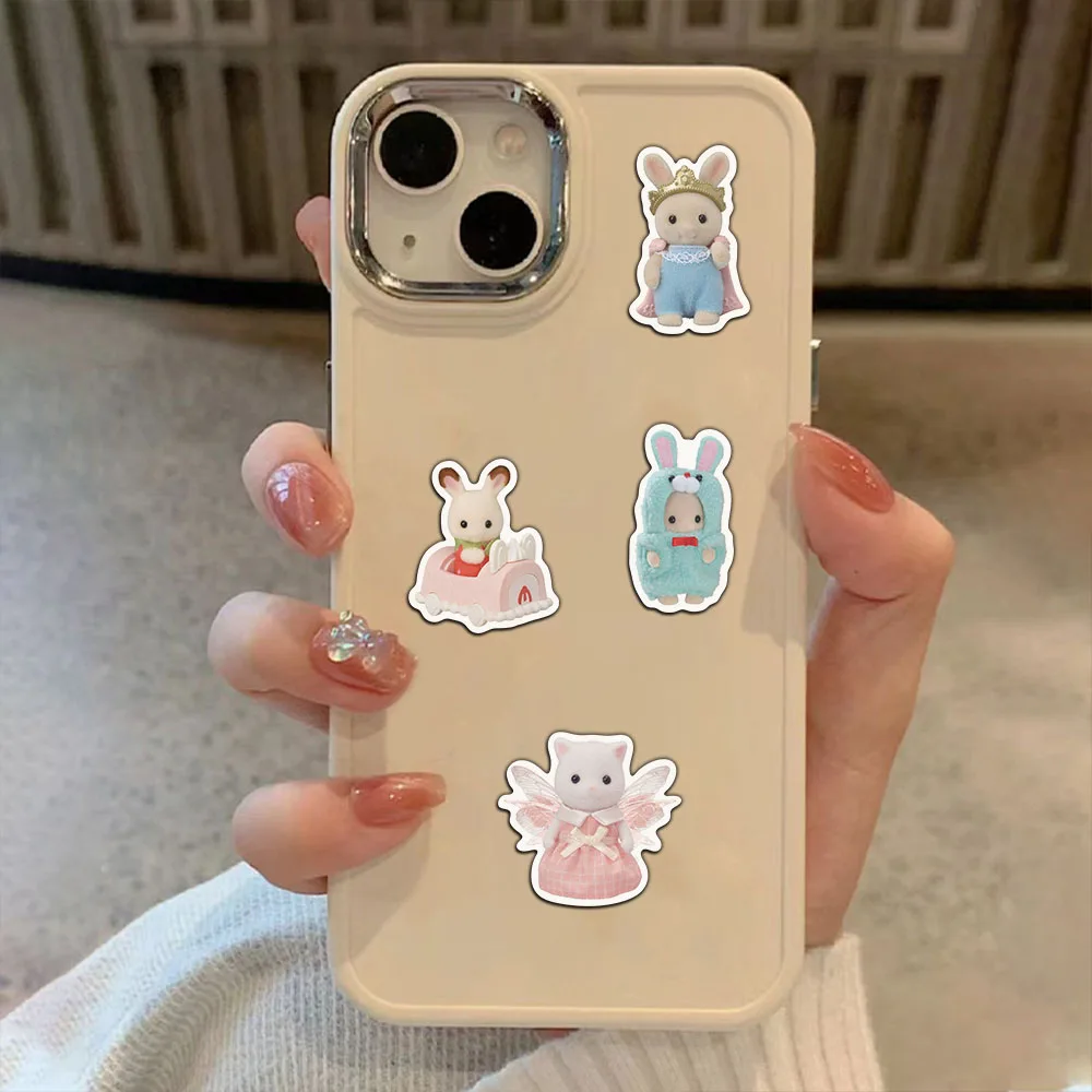 55/110/165PCS Calico Critters Familie Cartoon Nette Handheld Notebook Skateboard Gepäck Dekorative Aufkleber – Detail 4