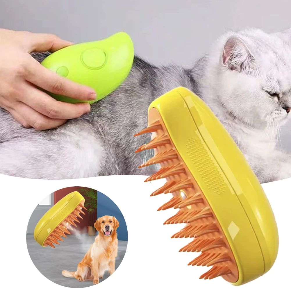 Cepillo de vapor para gatos, pulverizador eléctrico para el pelo de gatos,  3 en 1, para masaje, aseo de mascotas, cepillo para quitar el pelo de gatos  - AliExpress