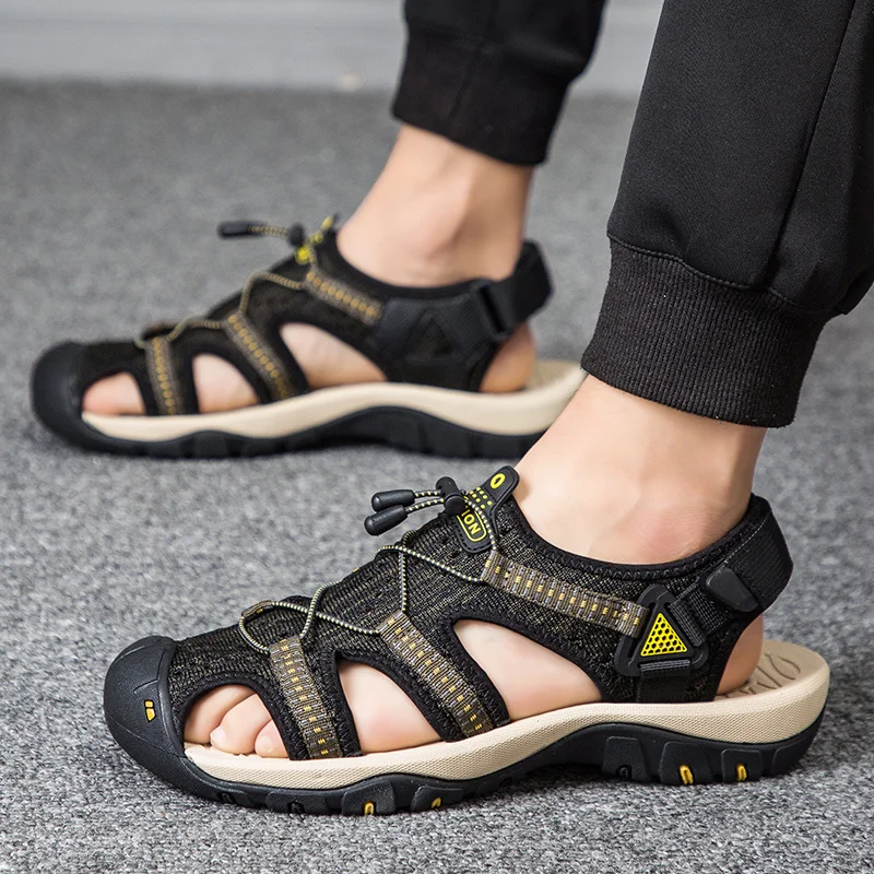 Men's Closed Toe Sports Sandals Hiking Trekking Sandals Summer Outdoor Sandals Beach Shoes Lightweight_voghion.com