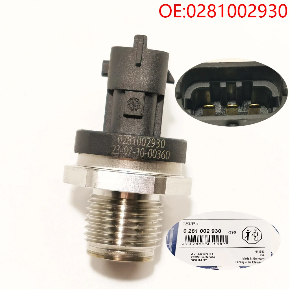For 0281002930/504333094/51274210233 Fuel high-pressure common rail pressure sensor 100E17 E18 E22 110E22W 120E18 E23 140E18 E28