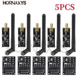 5 - Pack Long - Range Wireless Transceiver Modules with Antenna and Breakout Adapter (24L01 and SOCKET 5pc)