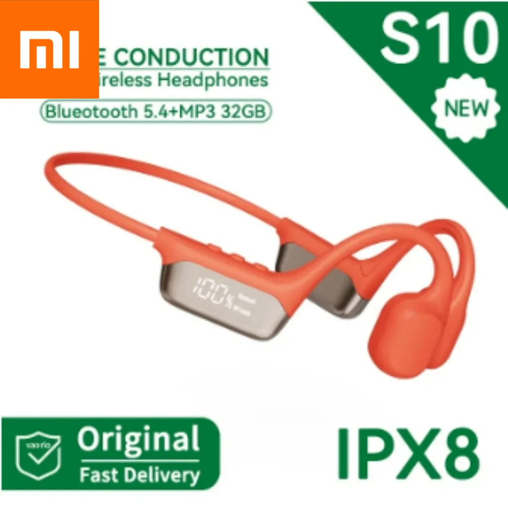 Xiaomi New IPX8 Waterproof Bluetooth 5.4 Swimming Diving Bone Conduction Headphone Player Summer Sports Cycling Music Headset