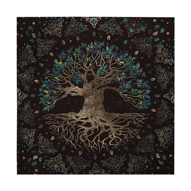 Tarot Tablecloth Celtic Knots Velvet Tree of Life Altar Cloth Pagan Spiritual Pendulum Witchcraft Astrology Oracle Cards Pads