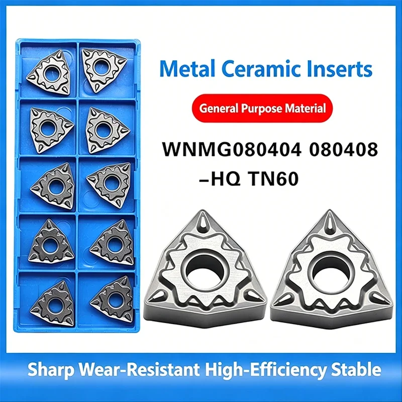Cermet-Drehmeißel für CNC WNMG080404‑HQ WNMG080408‑HQ Dreieckige Schälförmige Form für Außendrehbearbeitung von Stahl