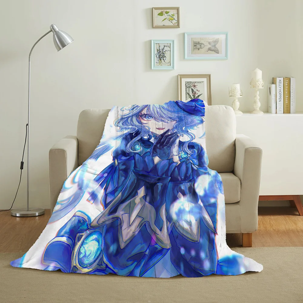 Fur Blanket Throw Furina Sofa Blankets Characters Fluffy Plaid Microfiber Bedding Luxury Blankets King Size Home and Decoration 2