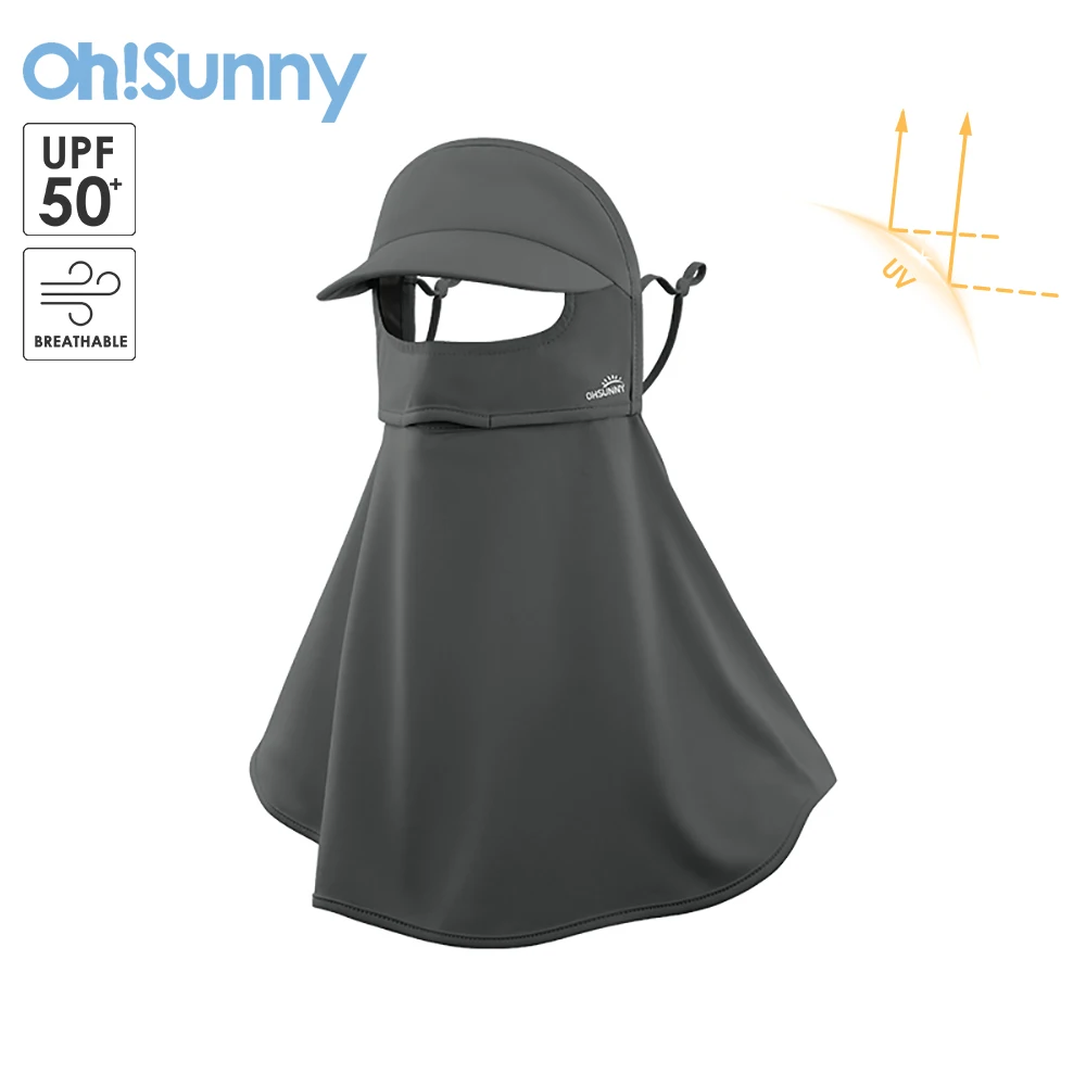 OhSunny New Sun Protection Face Mask Golf Neck Shoulder Flap Women Breathable Anti-UV UPF1000+ Scarf Wrap for Outdoor Cycling
