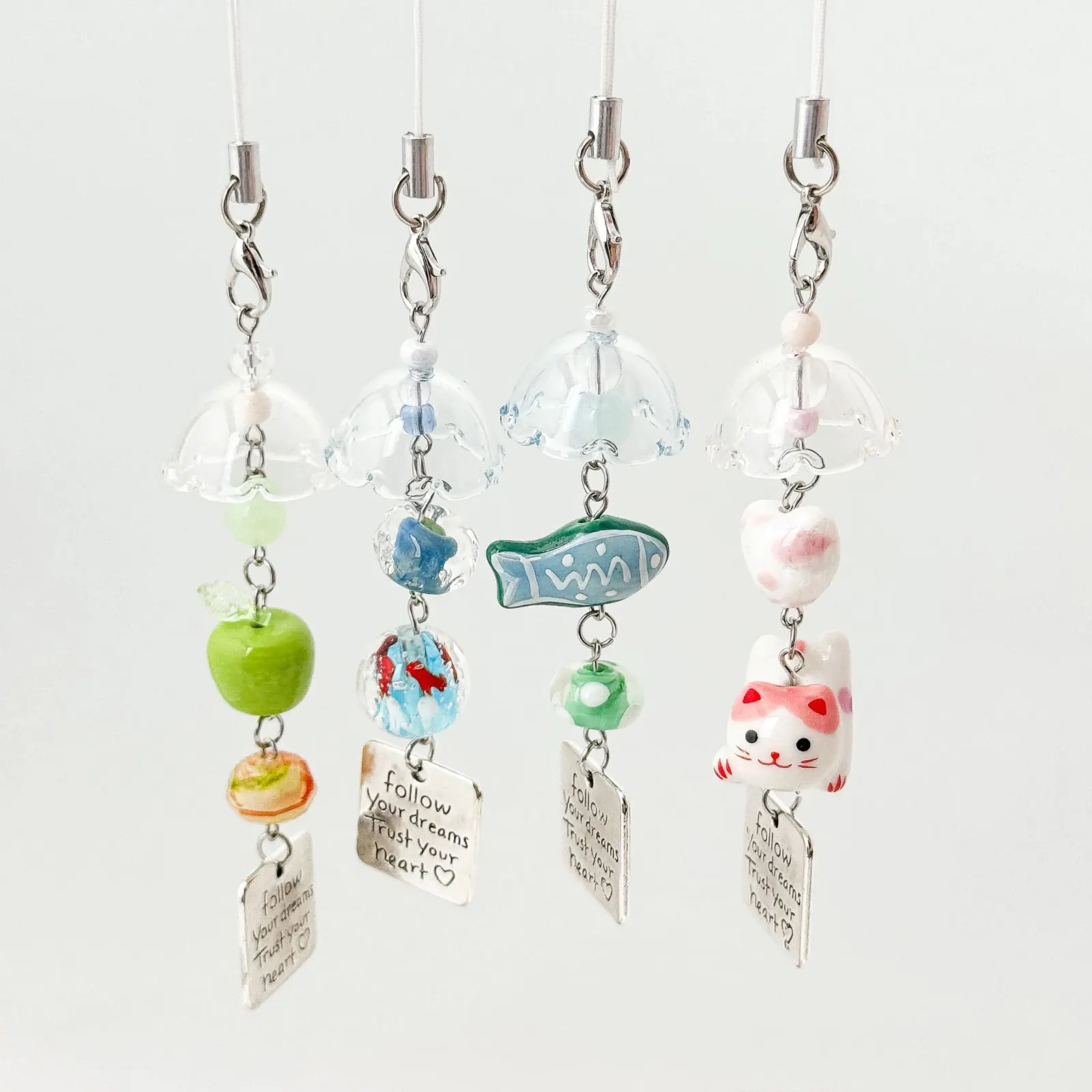 Mobile Phone Chain Jewelry Making Supplies Doll Handmade Accessories Craft Supplies Bluetear Glitter Wind Bell Spacer Jellyfish Beads Bracelet DIY Decoration Phone Chain Jewelry Making Accessories Handmade Charms