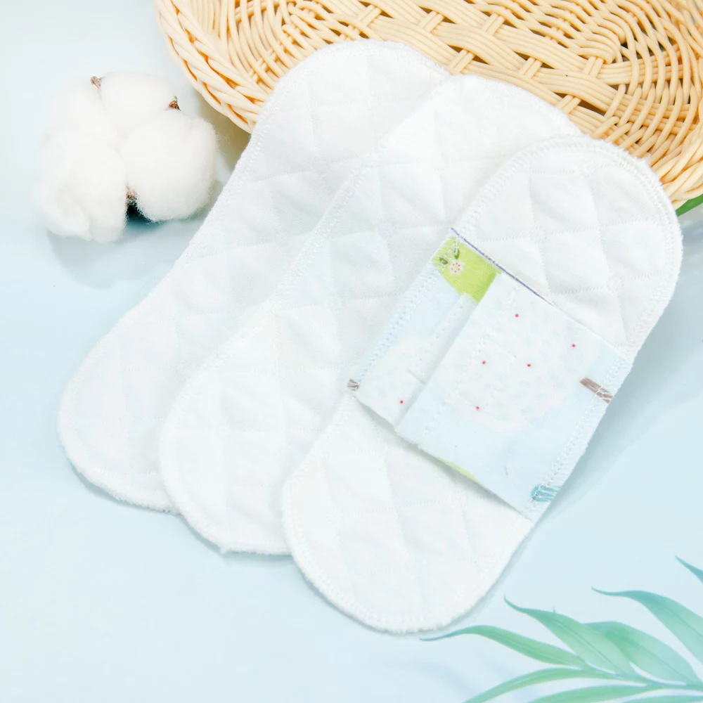 2Pcs/lot Reusable Menstrual Pads Washable Sanitary Pads Cotton Pad Cloth Soft Panty Liner Women Napkin Feminine Hygiene 190mm menstrual pads