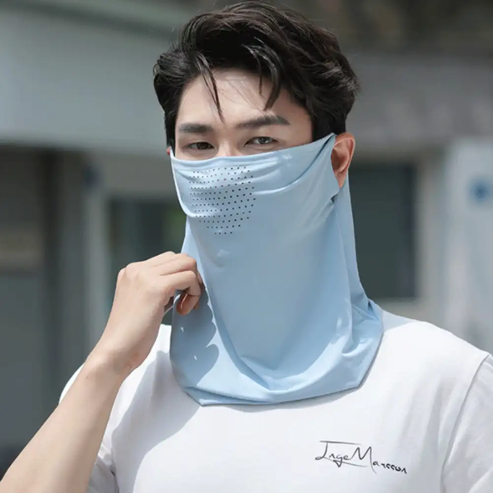 Unisex UV protection outdoor neck wrap cover ice silk face mask sun proof bib for sports
