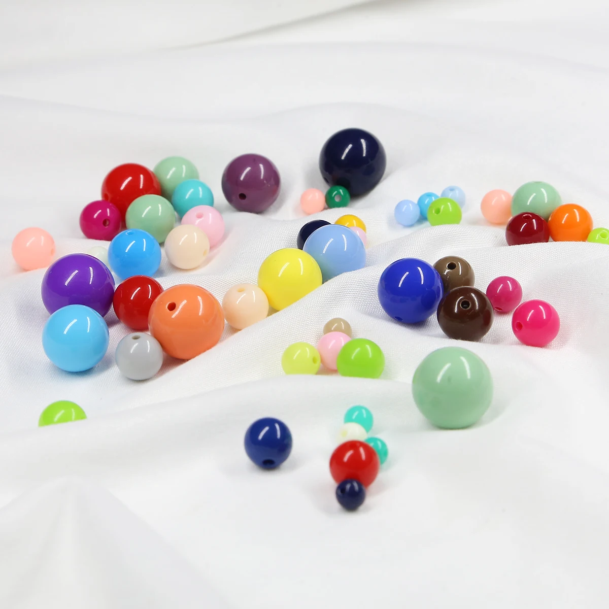 6/8/10mm Lose Kugeln Spacer Perlen Candy Farbe Acryl Runde Perlen für DIY Schmuck Machen hand Armband 50-100PCS – Detail 2