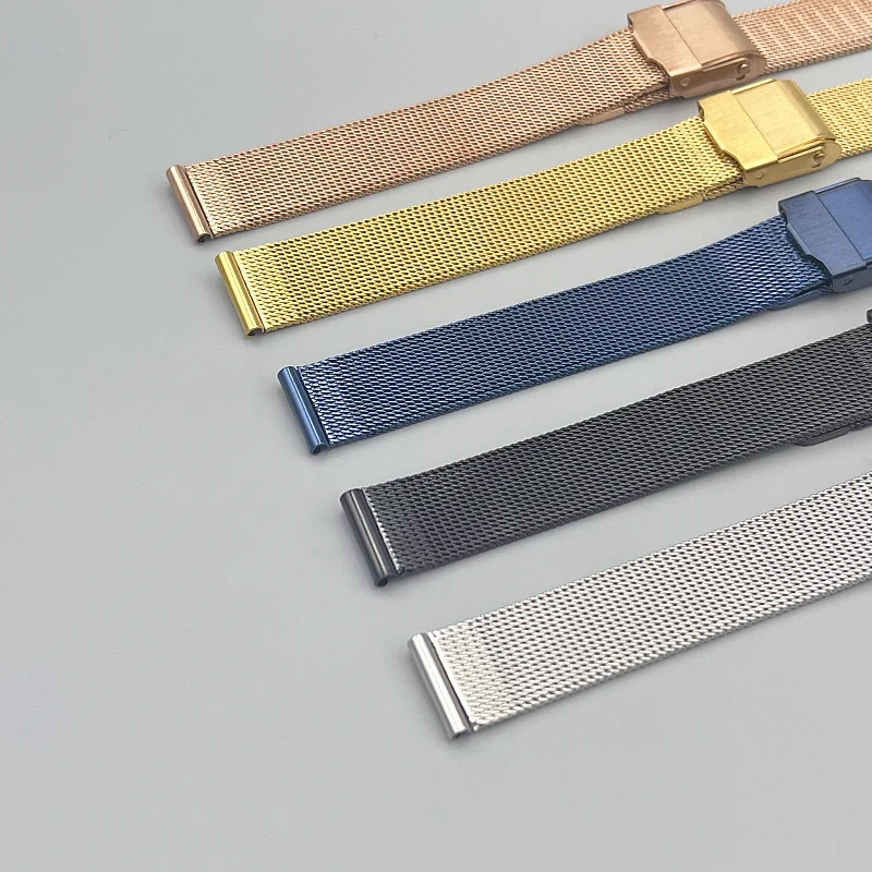 Sleek Unisex Stainless Steel Mesh Belt Watch Band - Multiple Size Options