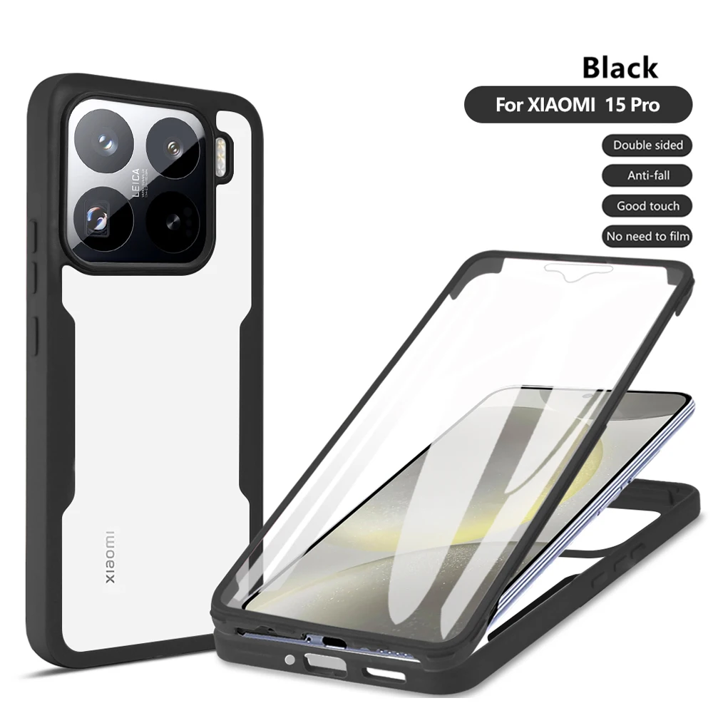 Ultimate 360° Full-Cover Armor Shockproof Case with Soft Bumper and Clear PET Screen Protector
