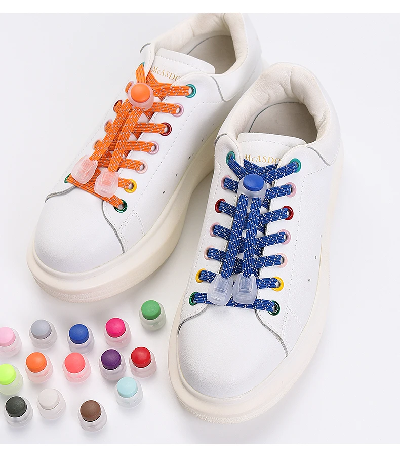 1 paar Reflektierende Elastische Schnürsenkel Turnschuhe Schnürsenkel für Turnschuhe Kinder Erwachsene Schnelle Ohne Krawatte Flache Gummibänder Luminous Schnürsenkel – Detail 7