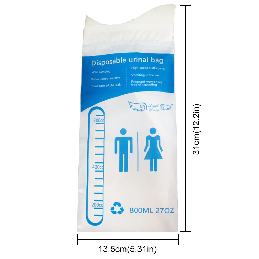 800ml 일회용 소변 주머니 야외 응급 소변 주머니 누출 방지 구토 주머니 임산부 및 어린이용 자가 밀봉