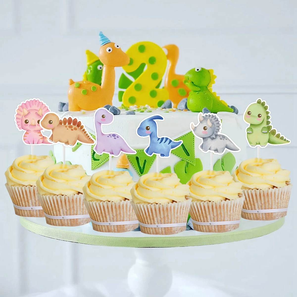 1Set Karton Dinosaurier Cupcake Topper Multi Typ Topper Für Kinder Dinosaurier Themen Geburtstag Party Dekoration DIY Kuchen Liefert – Detail 5