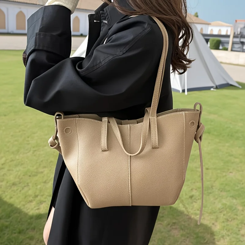 Stylish Casual Tote Bag, Large Capacity PU Leather Handbag Women Wing Bag, Fashionable Woman Bags, Commuting Armpit Shoulder Bag