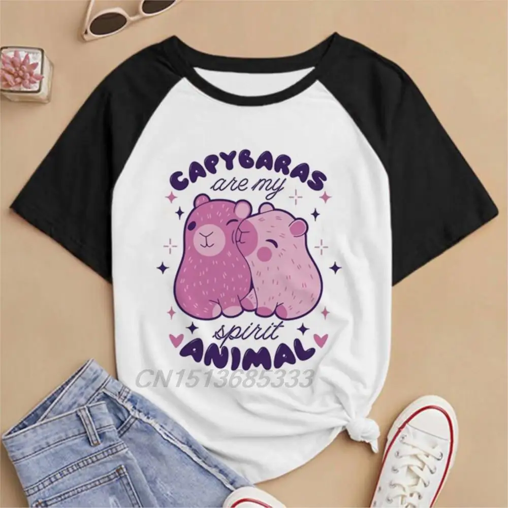 

Capybaras Are My Spirit Animal Men Women Funny T-shirts Copybara Ninjutsu Unisex Vintage Spliced Sweatshirts Be Cappy Man Tshirt