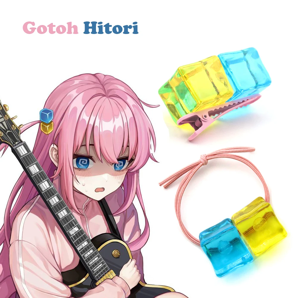 Anime BOCCHI THE ROCK Gotoh Hitori Elastic Hair Bands Blue and Yellow Ice Cubes Hairpins Headwear Hair Ornament Jewelry Gift