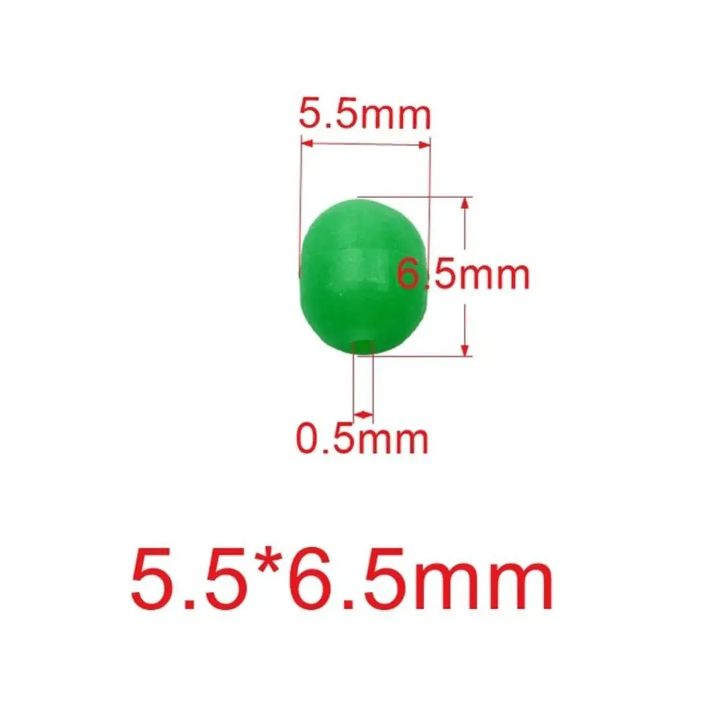 100 Teile/beutel Leuchtende Angeln Weiche Schwimmt Perlen Hartgummi Glow In The Dark Oval Form Angeln Lockt Perlen Stopper Glowing Ball – Detail 5