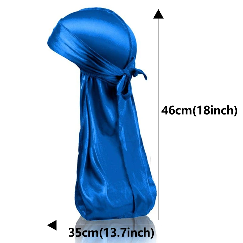 4Pcs New silk Durag Bandana Turban Hat Men Breathable Long Tail Doo Rag for men Durags Pirate Hat Headband