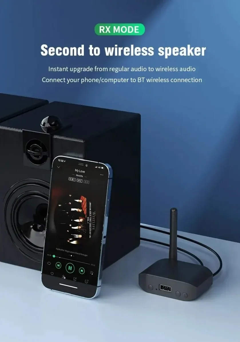 XIKCU 블루투스 5.3 무선 오디오 어댑터 수신기 송신기 U 디스크 RCA 3.5mm AUX 잭 스테레오 음악 차량용 키트 스피커 TV