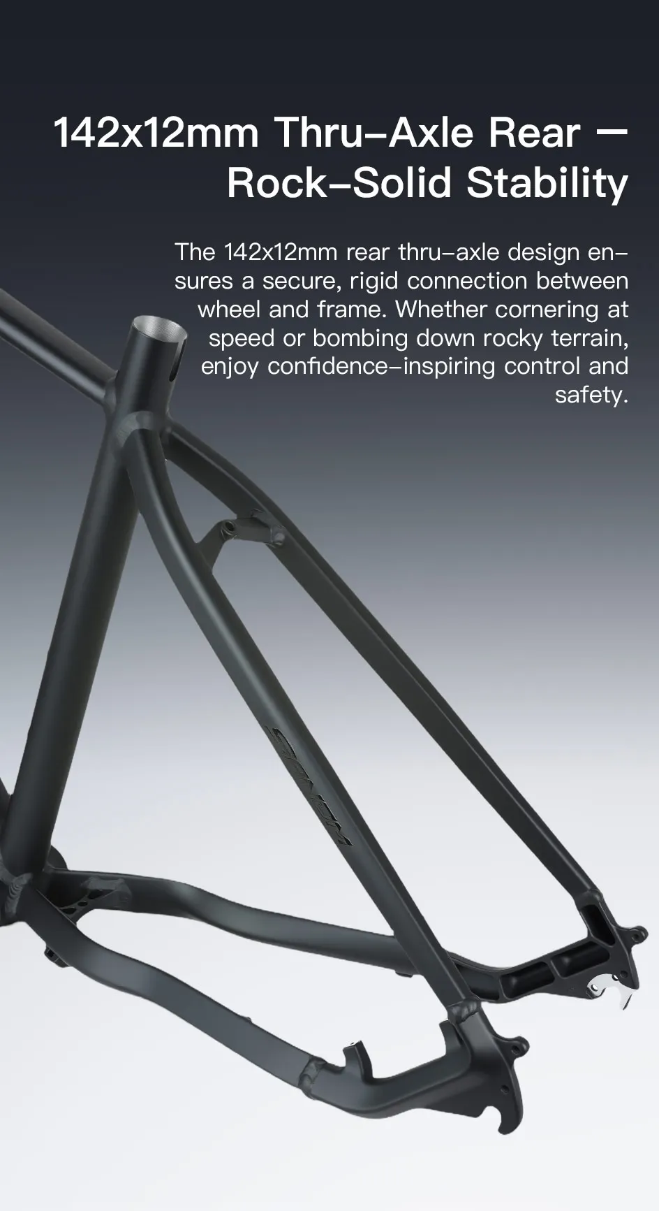 BOLANY 26-Zoll-MTB-Rahmen Ultraleichtes Mountainbike aus Aluminiumlegierung 10 x 135 mm Schnellspanner Scheibenbremse Urltra-Lichtrahmen XC DJ-Fahrrad – Detail 9