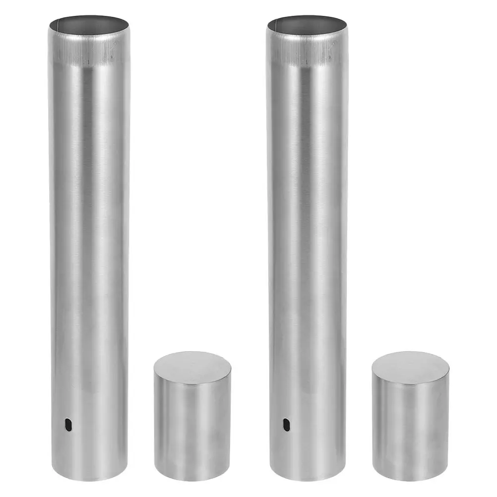 2Pcs Stainless Steel Document Tube Birth Certificate Holder Compact Cylinder for Diploma Poster Scroll Storage Protector