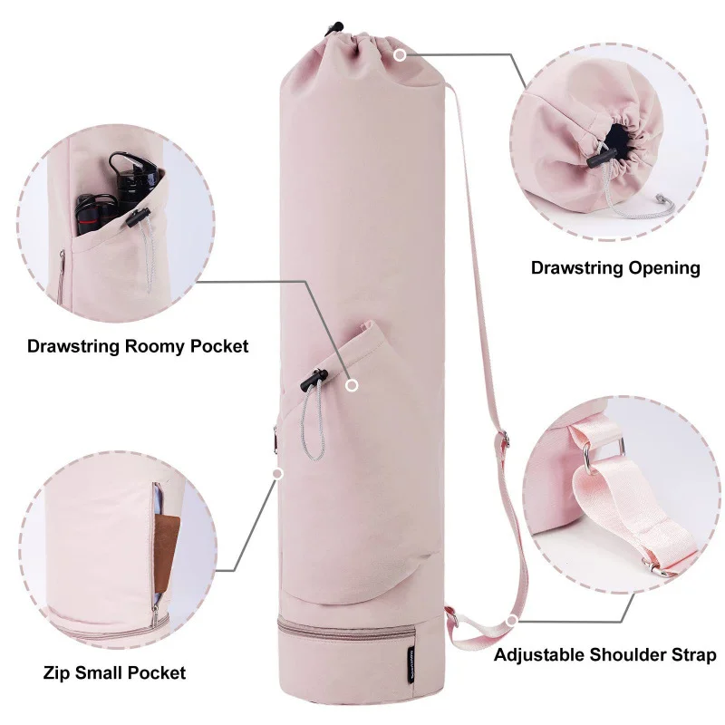 Enhanced Yoga Mat Carrier with Water Bottle Holder & Wet Storage – Versatile Bag for Gym, Pilates & Fitness Sessions
