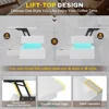 Lift Top Coffee Table, Coffee Tables with Storage for Living Room, Small Coffee Table with 2 Fabric Drawers & LED Light 4